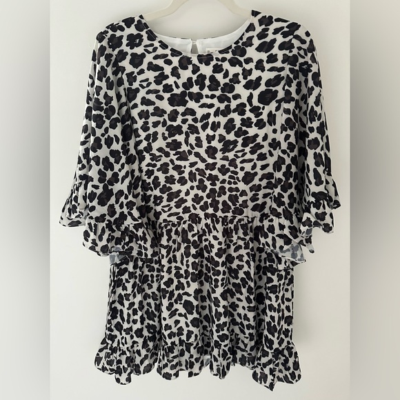 Caramela Leopard Print Ruffle Shift Dress – Size S - Picture 10 of 11